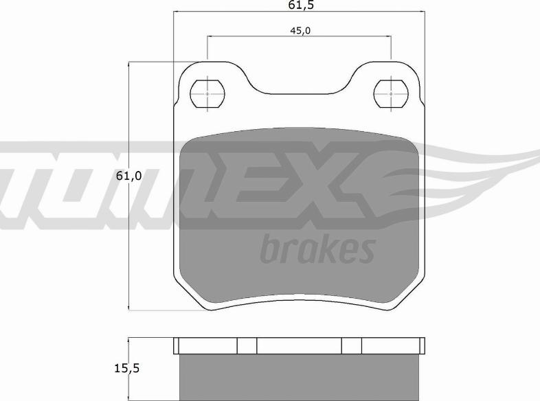 TOMEX brakes TX 11-60 - Комплект спирачно феродо, дискови спирачки parts5.com