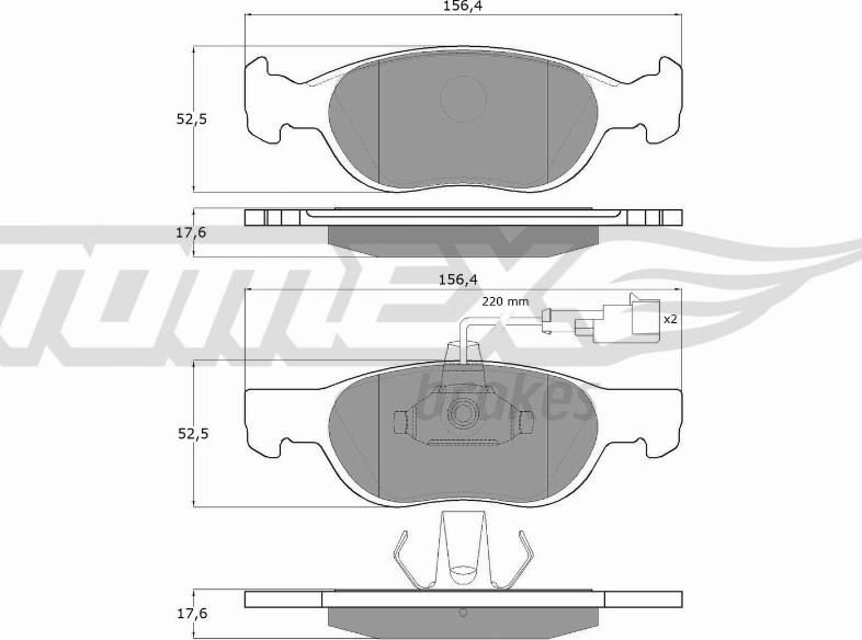 TOMEX brakes TX 11-87 - Brake Pad Set, disc brake parts5.com