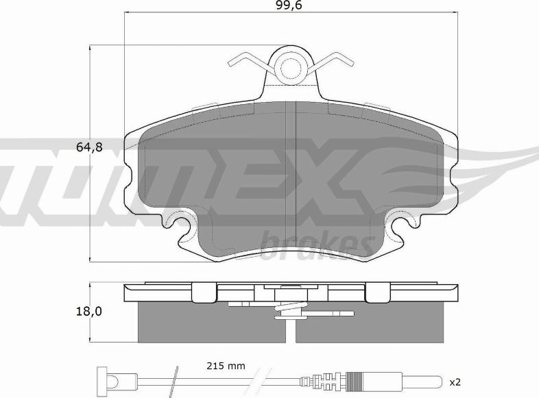 TOMEX brakes TX 11-78 - Zestaw klocków hamulcowych, hamulce tarczowe parts5.com