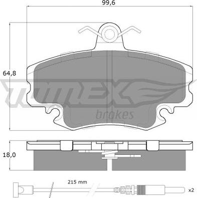 TOMEX brakes TX 11-78 - Zestaw klocków hamulcowych, hamulce tarczowe parts5.com