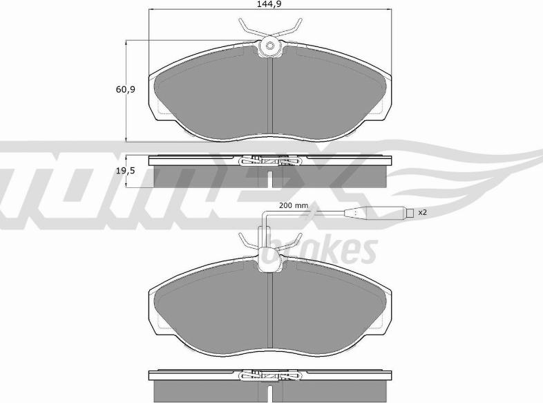 TOMEX brakes TX 11-72 - Тормозные колодки, дисковые, комплект parts5.com