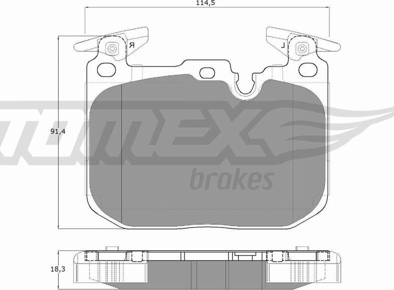 TOMEX brakes TX 18-48 - Komplet zavornih oblog, ploscne (kolutne) zavore parts5.com