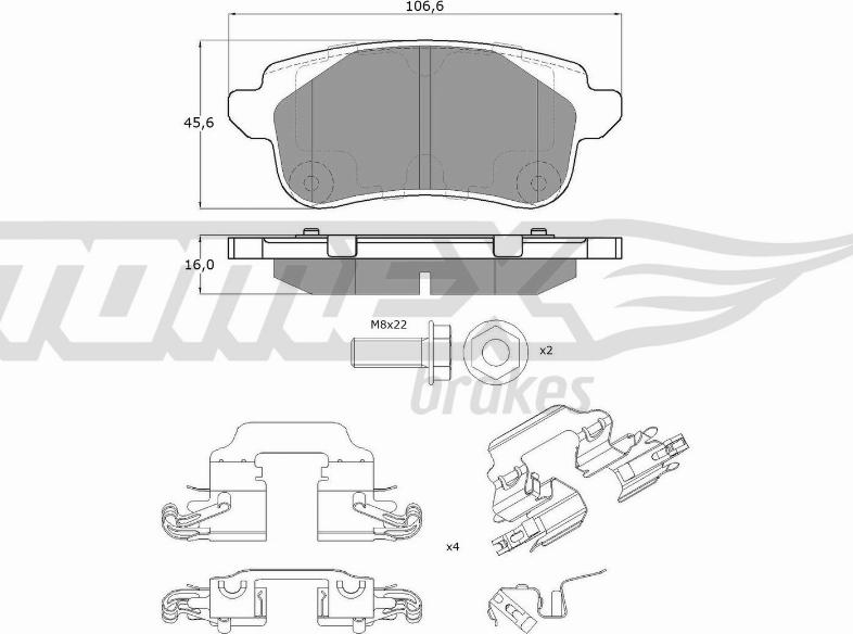 TOMEX brakes TX 18-66 - Piduriklotsi komplekt,ketaspidur parts5.com