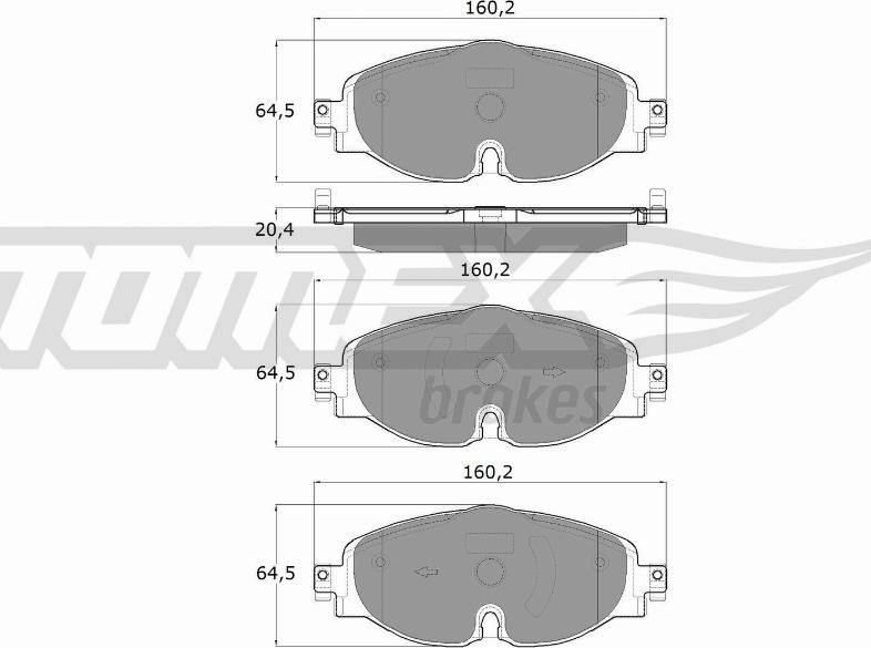 TOMEX brakes TX 18-05 - Zestaw klocków hamulcowych, hamulce tarczowe parts5.com