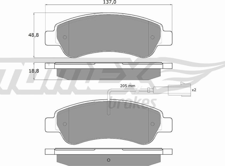 TOMEX brakes TX 18-10 - Тормозные колодки, дисковые, комплект parts5.com