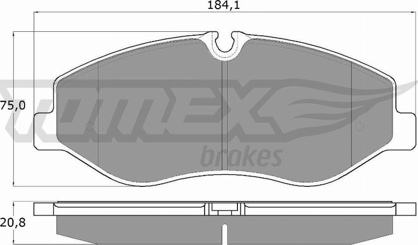 TOMEX brakes TX 18-12 - Komplet zavornih oblog, ploscne (kolutne) zavore parts5.com