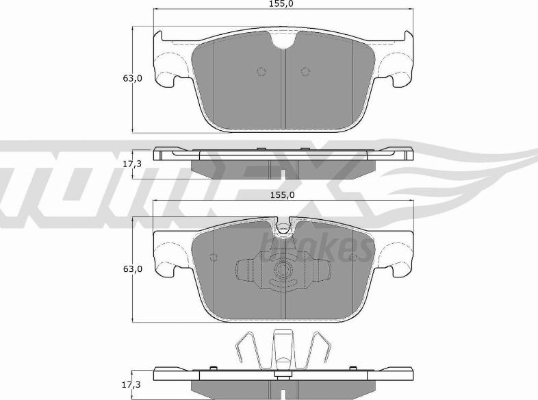 TOMEX brakes TX 18-86 - Комплект спирачно феродо, дискови спирачки parts5.com