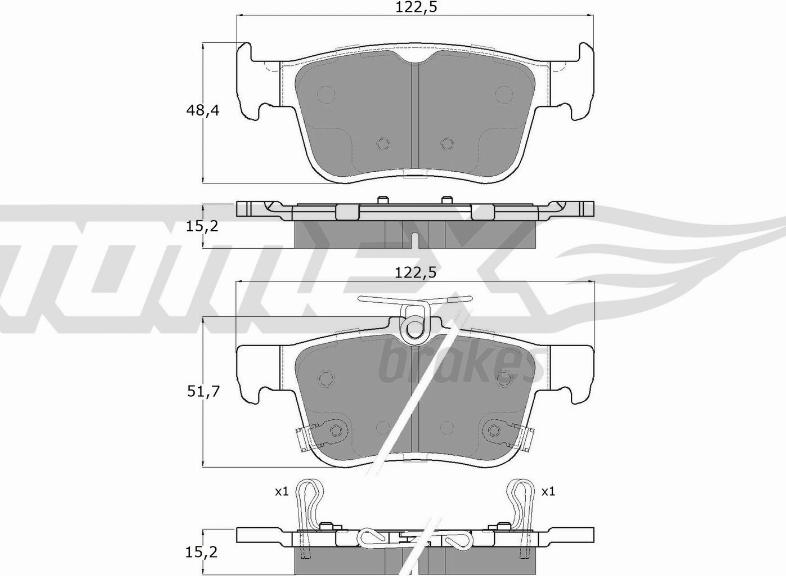 TOMEX brakes TX 18-871 - Zestaw klocków hamulcowych, hamulce tarczowe parts5.com