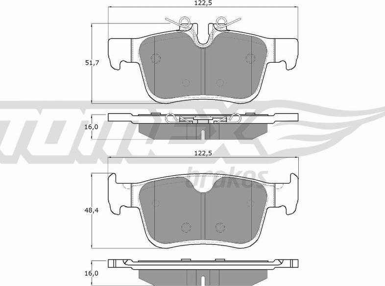 TOMEX brakes TX 18-87 - Комплект спирачно феродо, дискови спирачки parts5.com