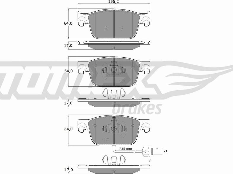 TOMEX brakes TX 18-21 - Piduriklotsi komplekt,ketaspidur parts5.com