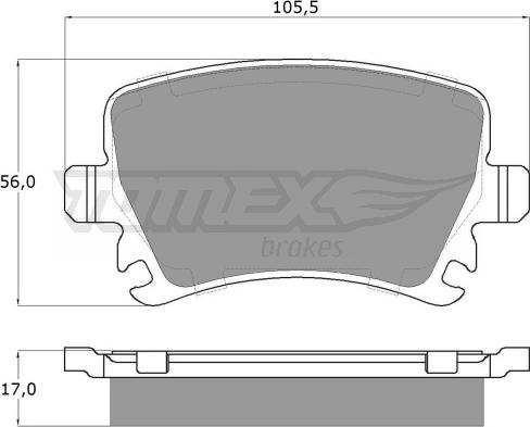 TOMEX brakes TX 13-95 - Σετ τακάκια, δισκόφρενα parts5.com