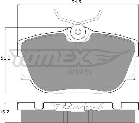 TOMEX brakes TX 13-90 - Sada brzdových platničiek kotúčovej brzdy parts5.com