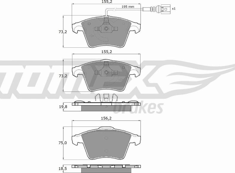 TOMEX brakes TX 13-93 - Komplet zavornih oblog, ploscne (kolutne) zavore parts5.com