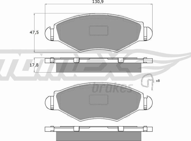 TOMEX brakes TX 13-43 - Set placute frana,frana disc parts5.com