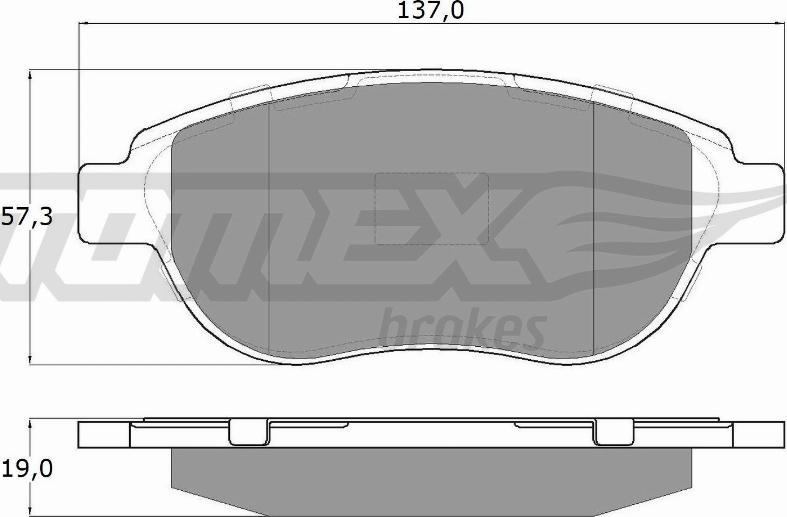 TOMEX brakes TX 13-42 - Zestaw klocków hamulcowych, hamulce tarczowe parts5.com