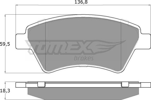 TOMEX brakes TX 13-54 - Комплект спирачно феродо, дискови спирачки parts5.com