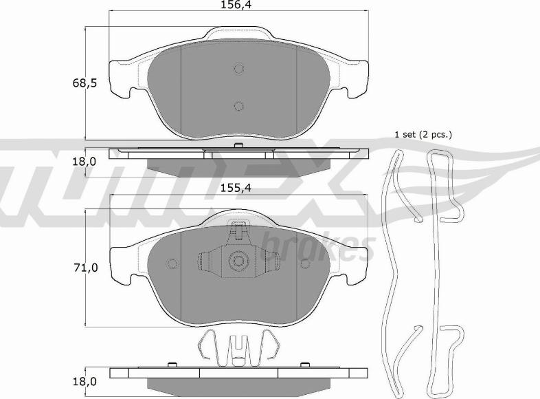 TOMEX brakes TX 13-50 - Brake Pad Set, disc brake parts5.com