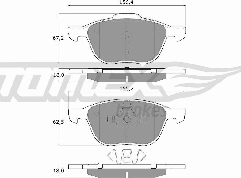 TOMEX brakes TX 13-05 - Fékbetétkészlet, tárcsafék parts5.com