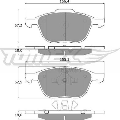 TOMEX brakes TX 13-05 - Zestaw klocków hamulcowych, hamulce tarczowe parts5.com