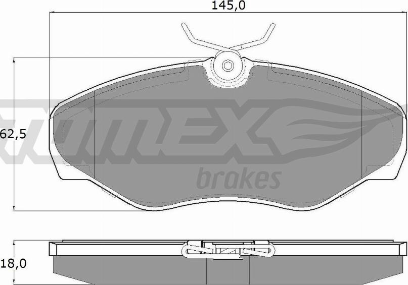 TOMEX brakes TX 13-08 - Komplet zavornih oblog, ploscne (kolutne) zavore parts5.com