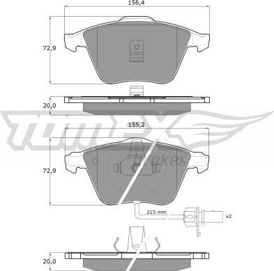 TOMEX brakes TX 13-14 - Σετ τακάκια, δισκόφρενα parts5.com