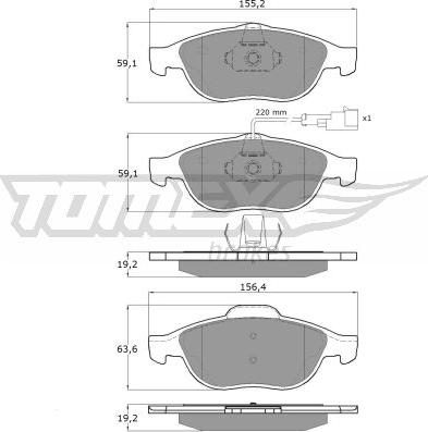 TOMEX brakes TX 13-10 - Set placute frana,frana disc parts5.com