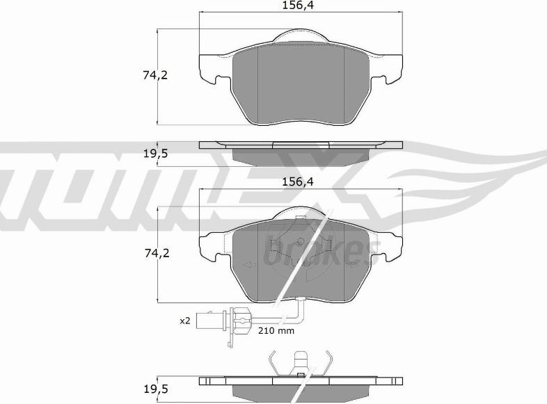 TOMEX brakes TX 13-13 - Тормозные колодки, дисковые, комплект parts5.com