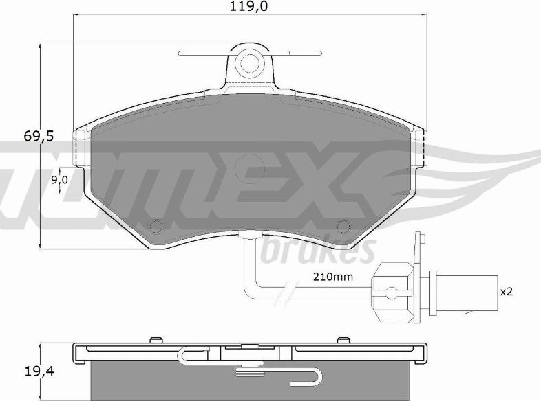 TOMEX brakes TX 13-121 - Set placute frana,frana disc parts5.com