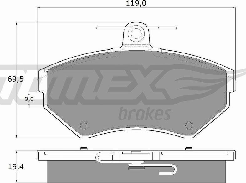 TOMEX brakes TX 13-12 - Brake Pad Set, disc brake parts5.com