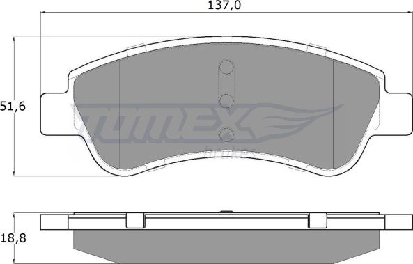 TOMEX brakes TX 13-27 - Piduriklotsi komplekt,ketaspidur parts5.com