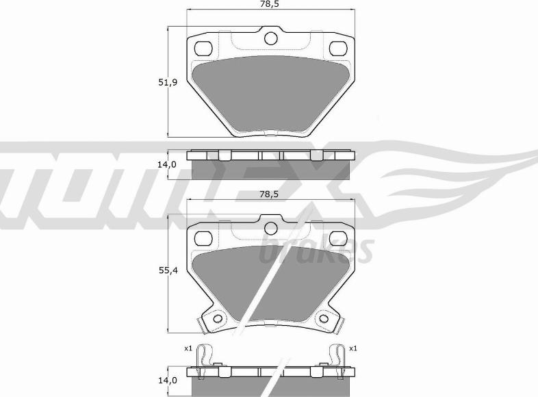 TOMEX brakes TX 13-77 - Set placute frana,frana disc parts5.com