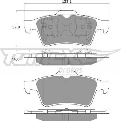 TOMEX brakes TX 12-95 - Тормозные колодки, дисковые, комплект parts5.com