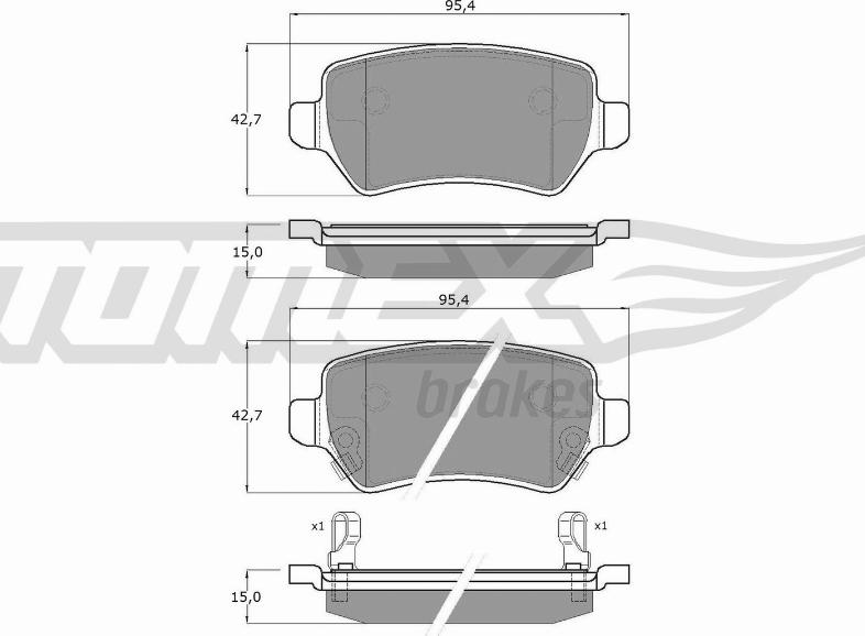 TOMEX brakes TX 12-97 - Brake Pad Set, disc brake parts5.com