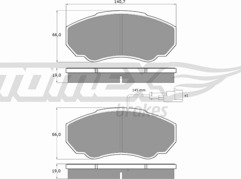 TOMEX brakes TX 12-45 - Sada brzdových platničiek kotúčovej brzdy parts5.com