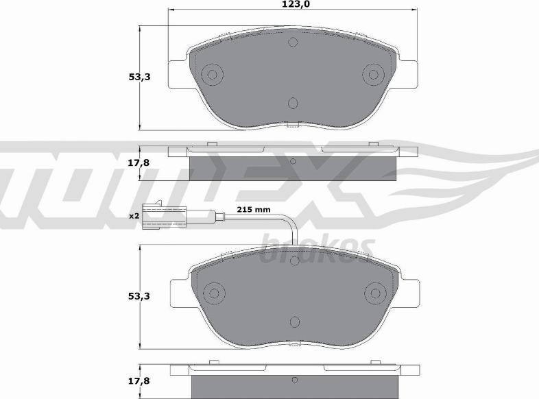 TOMEX brakes TX 12-482 - Brake Pad Set, disc brake parts5.com