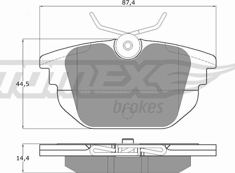 TOMEX brakes TX 12-43 - Sada brzdových destiček, kotoučová brzda parts5.com