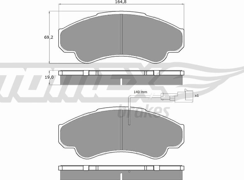 TOMEX brakes TX 12-47 - Komplet pločica, disk-kočnica parts5.com