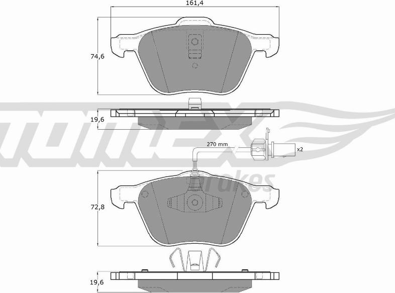 TOMEX brakes TX 12-56 - Set placute frana,frana disc parts5.com