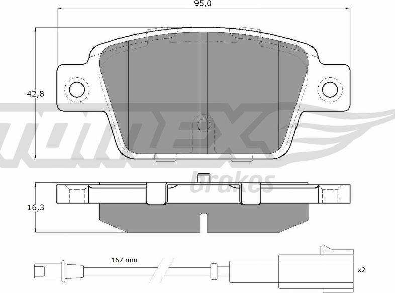 TOMEX brakes TX 12-511 - Σετ τακάκια, δισκόφρενα parts5.com