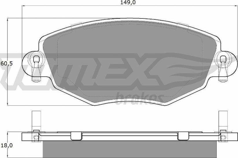 TOMEX brakes TX 12-58 - Brake Pad Set, disc brake parts5.com