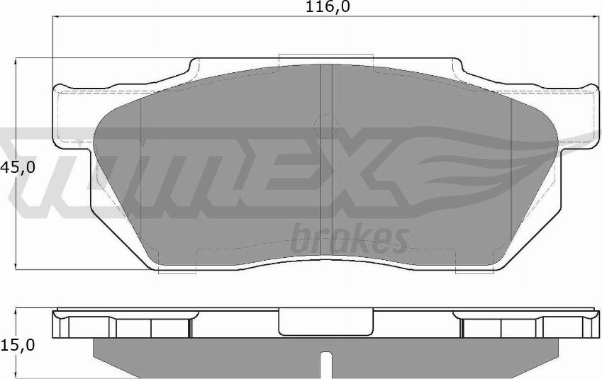 TOMEX brakes TX 12-64 - Komplet zavornih oblog, ploscne (kolutne) zavore parts5.com