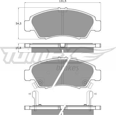 TOMEX brakes TX 12-65 - Sada brzdových destiček, kotoučová brzda parts5.com