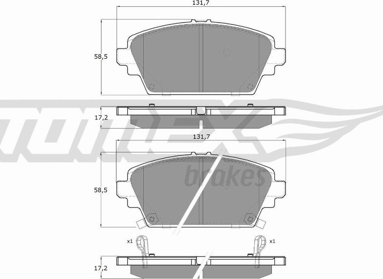 TOMEX brakes TX 12-63 - Brake Pad Set, disc brake parts5.com