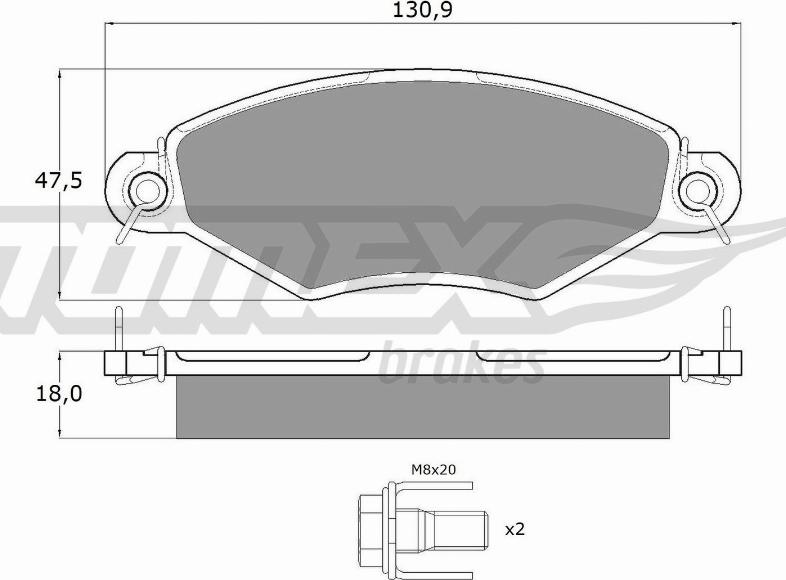 TOMEX brakes TX 12-15 - Set placute frana,frana disc parts5.com