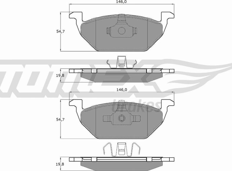 TOMEX brakes TX 12-10 - Piduriklotsi komplekt,ketaspidur parts5.com