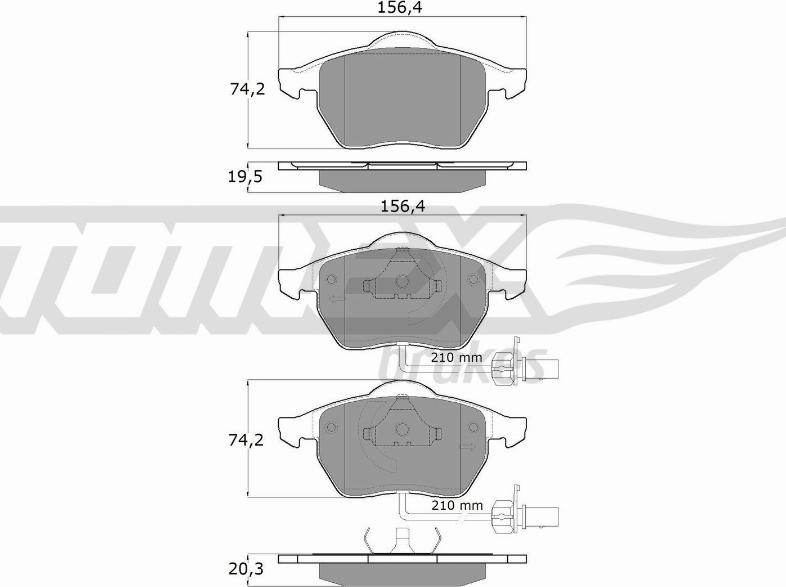 TOMEX brakes TX 12-13 - Σετ τακάκια, δισκόφρενα parts5.com