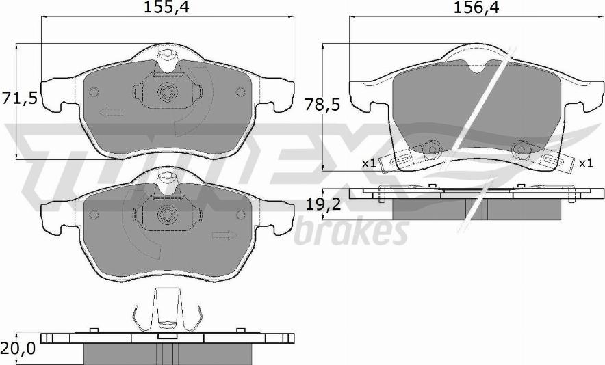 TOMEX brakes TX 12-22 - Juego de pastillas de freno parts5.com