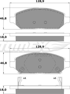 TOMEX brakes TX 17-90 - Тормозные колодки, дисковые, комплект parts5.com