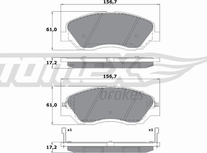 TOMEX brakes TX 17-44 - Set placute frana,frana disc parts5.com