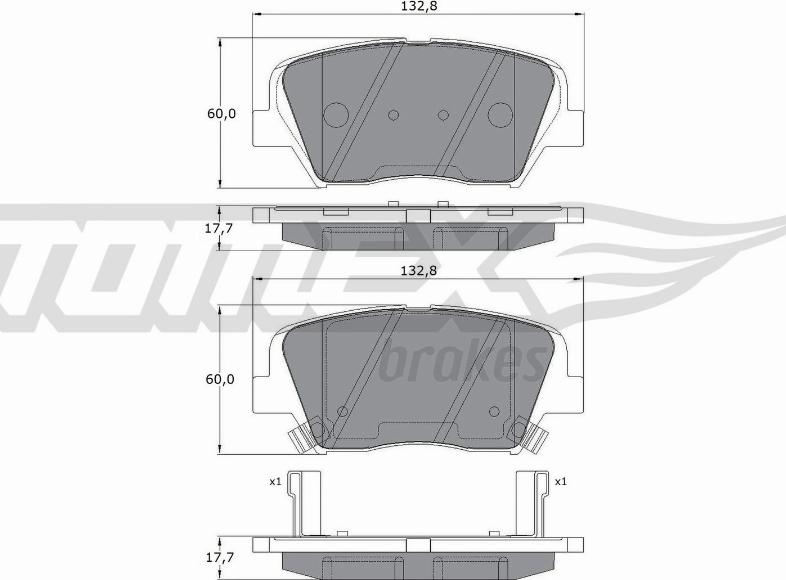 TOMEX brakes TX 17-46 - Brake Pad Set, disc brake parts5.com